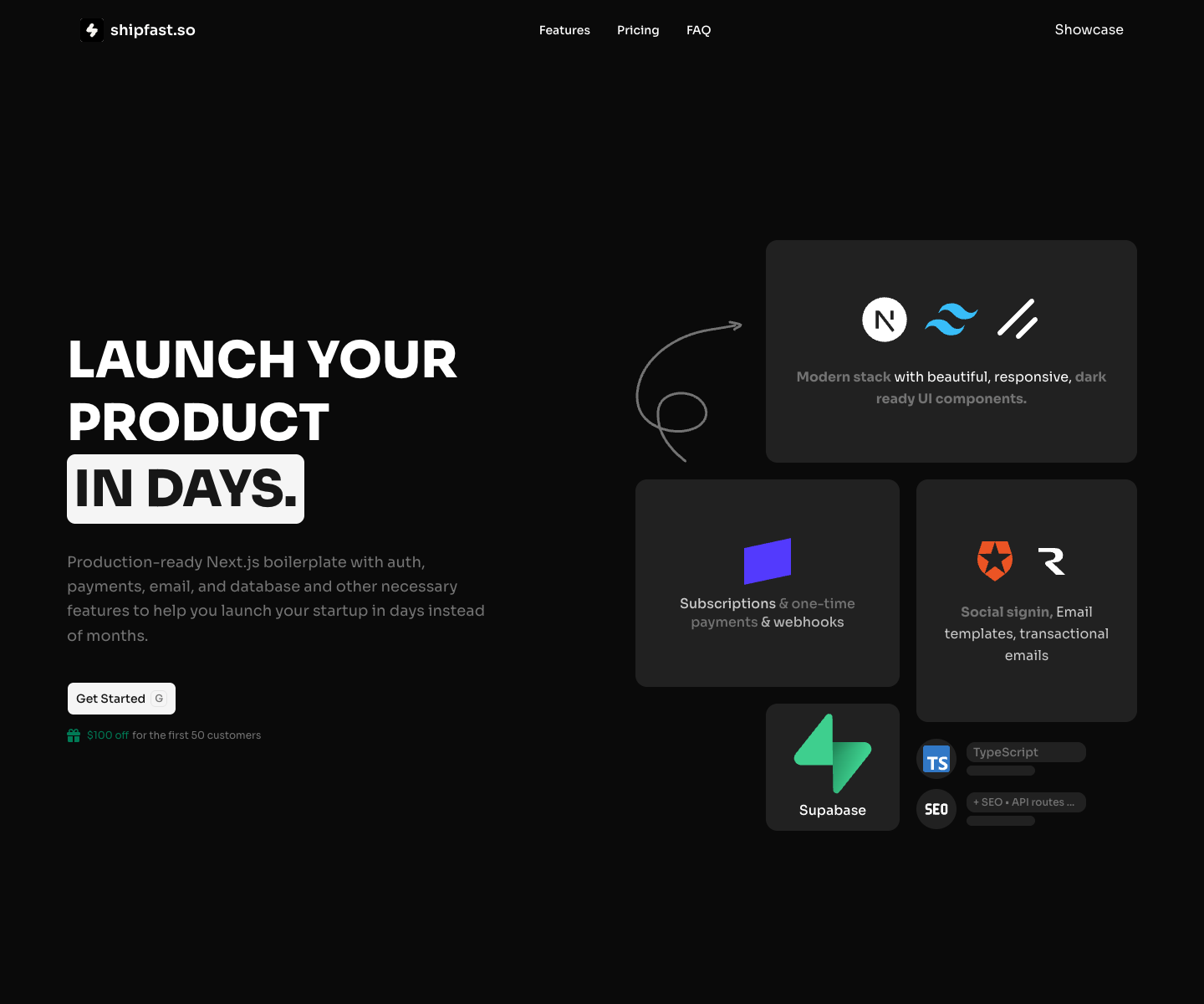 shipfast.so landing page screenshot
