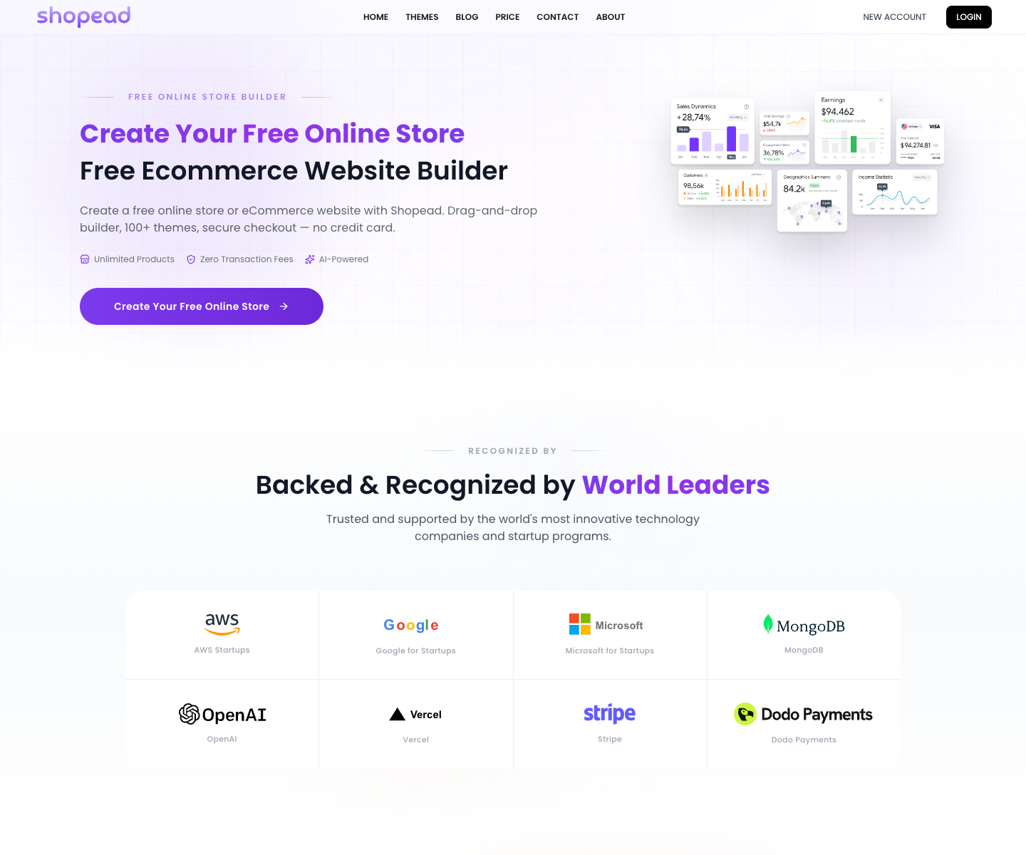shopead landing page screenshot