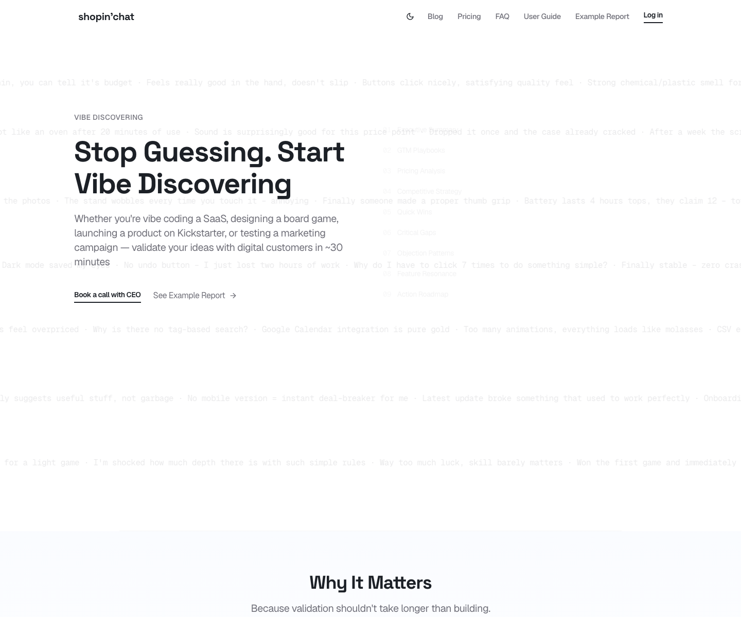 shopin'chat landing page screenshot