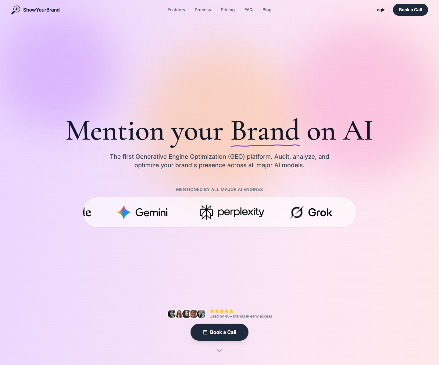 ShowYourBrand landing page screenshot