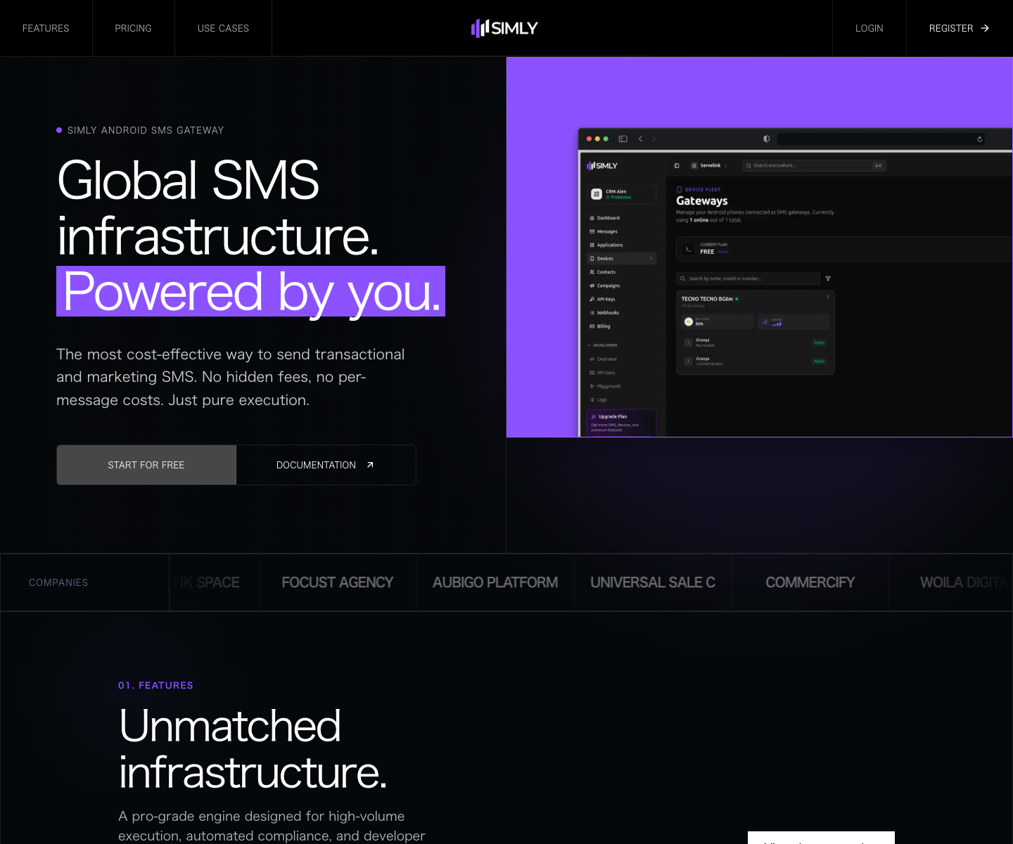 Simly Gateway landing page screenshot
