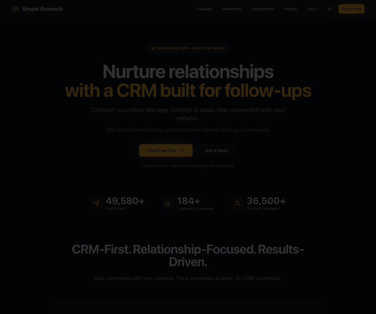 Simpleoutreach.in landing page screenshot