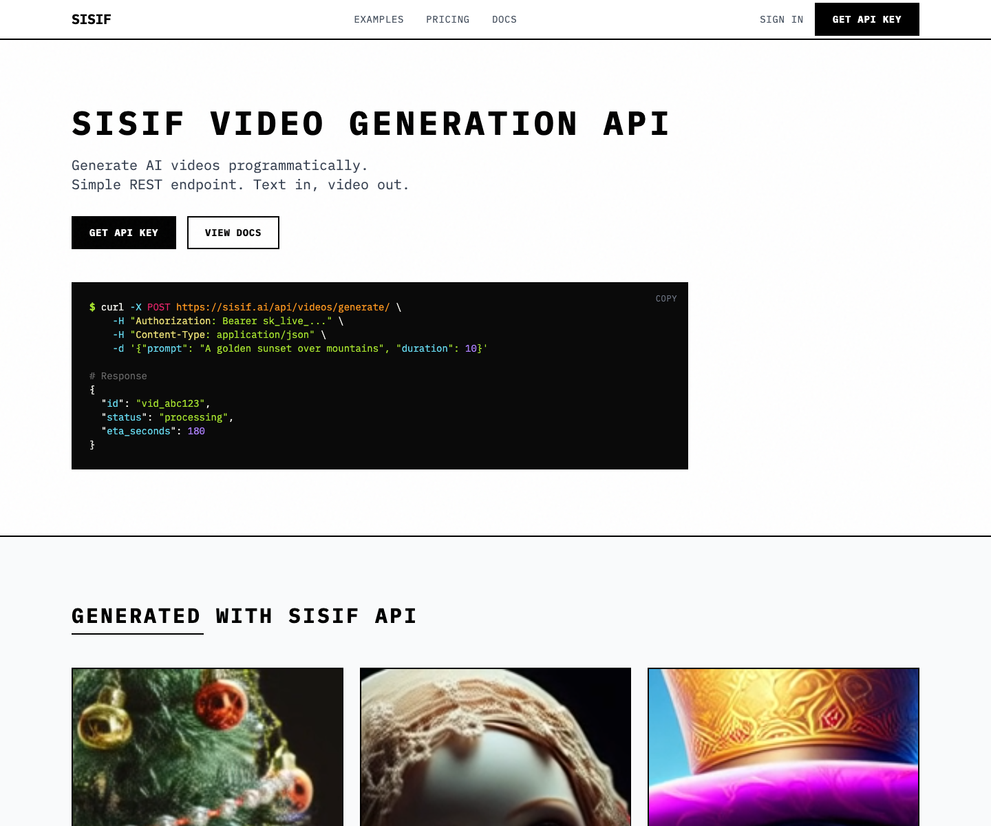 Sisif.ai landing page screenshot