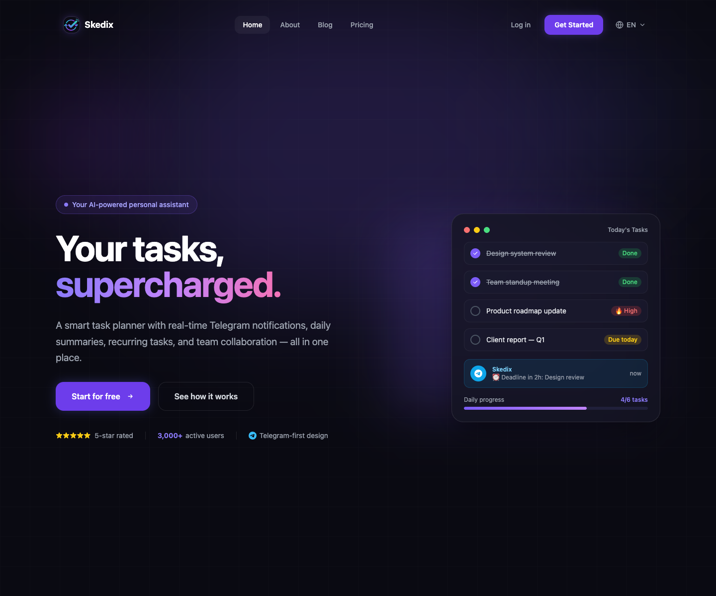 Skedix landing page screenshot