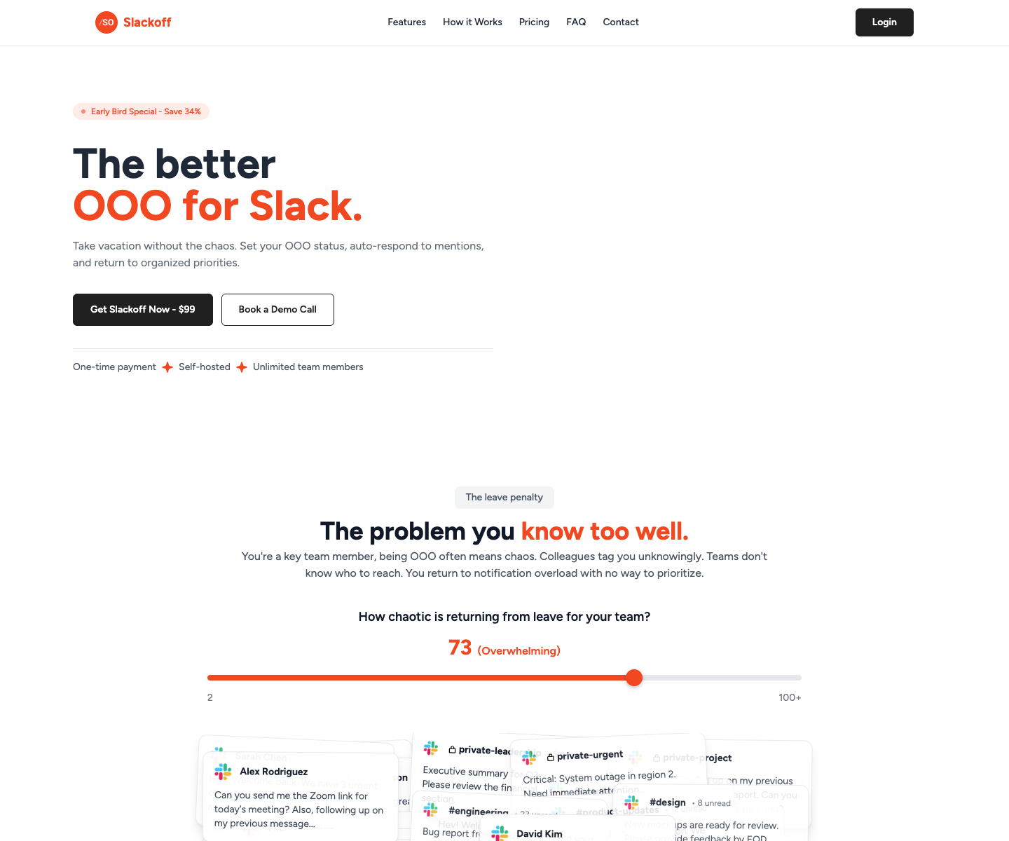 Slackoff landing page screenshot