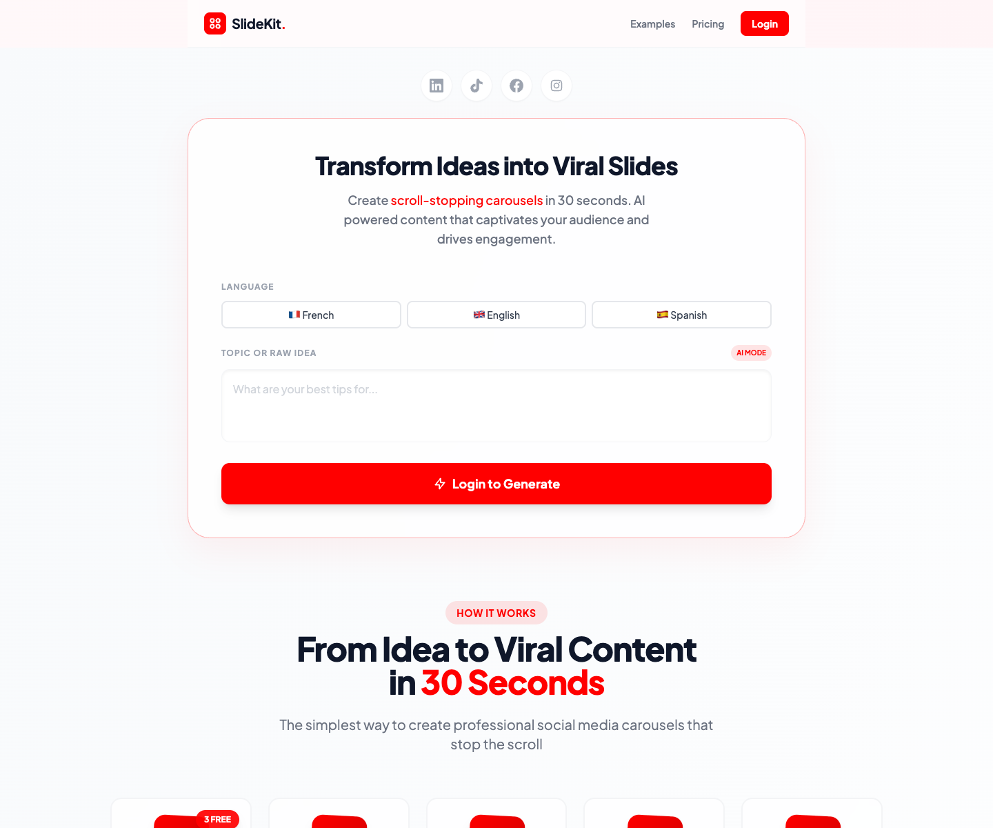 Slidekit landing page screenshot