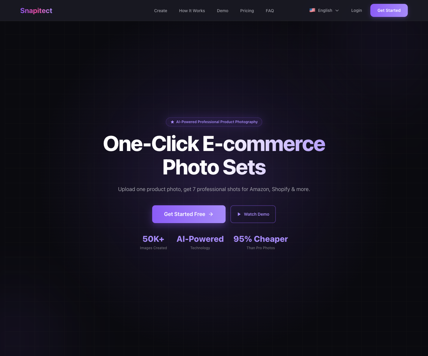 Snapitect AI landing page screenshot