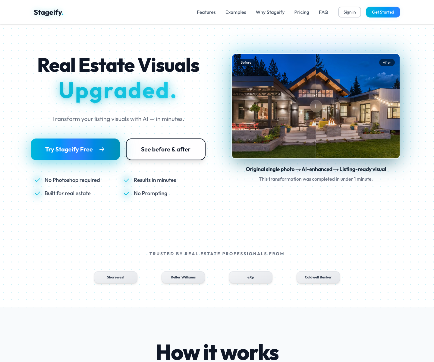 Stageify.io landing page screenshot