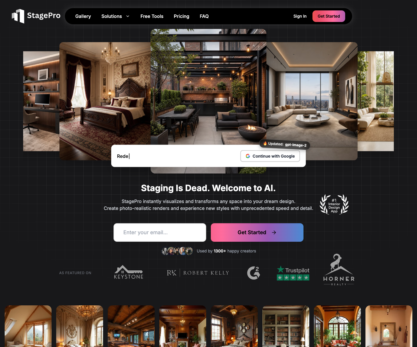 StageProAI landing page screenshot