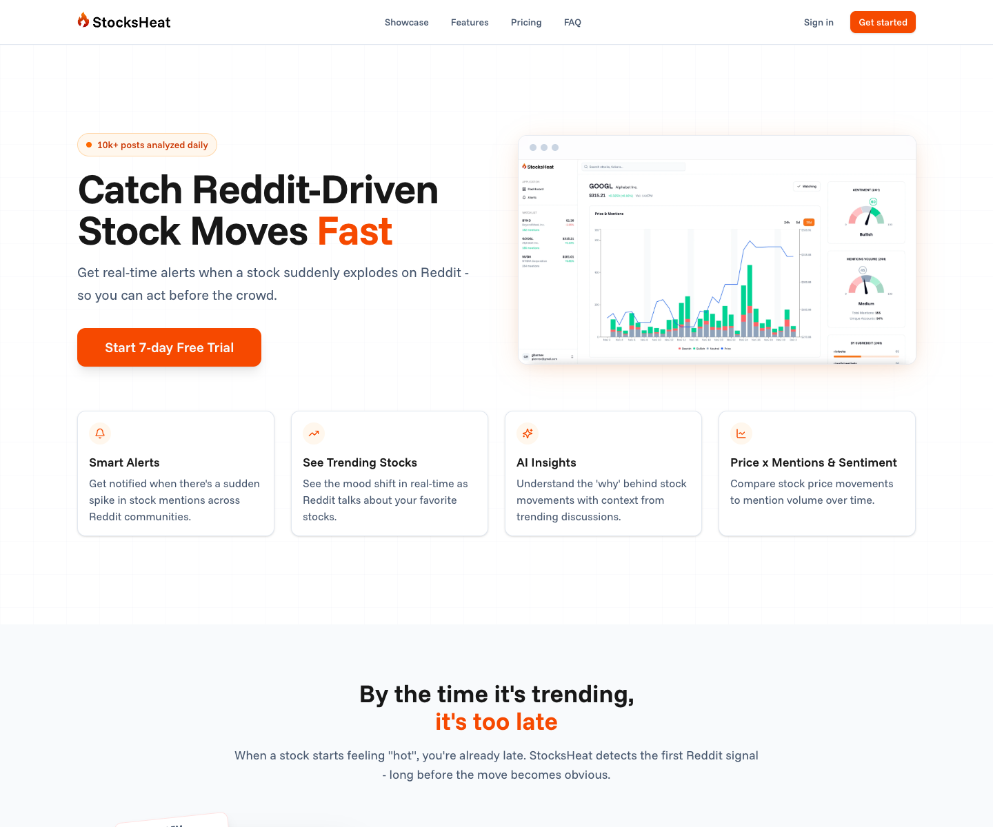 StocksHeat landing page screenshot