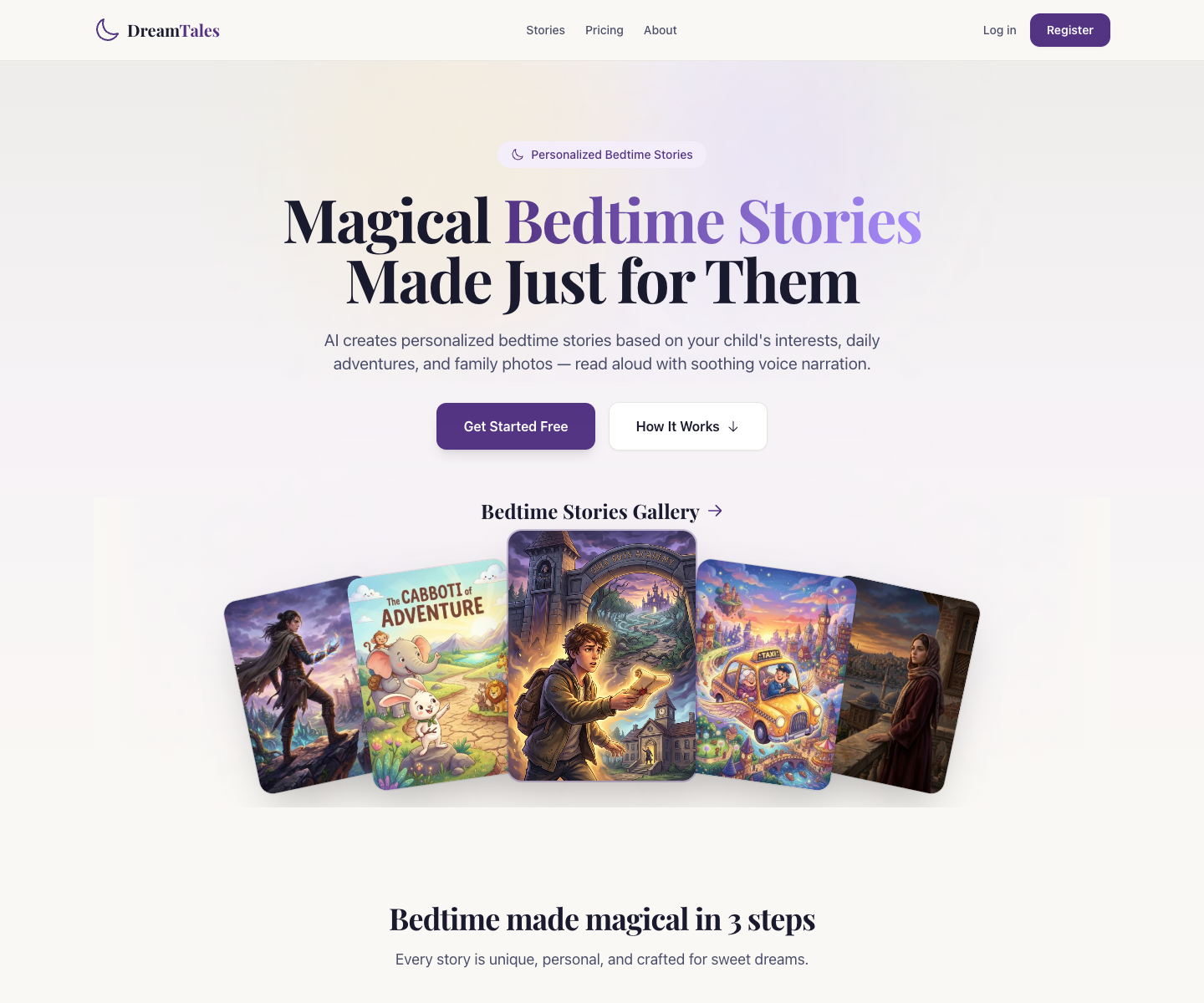 Story Maker landing page screenshot