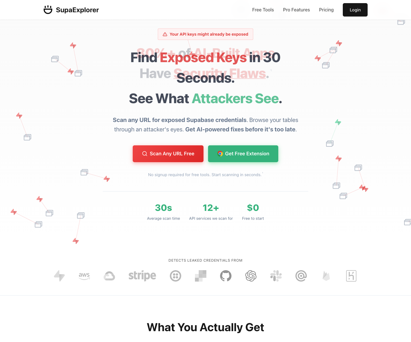 SupaExplorer landing page screenshot