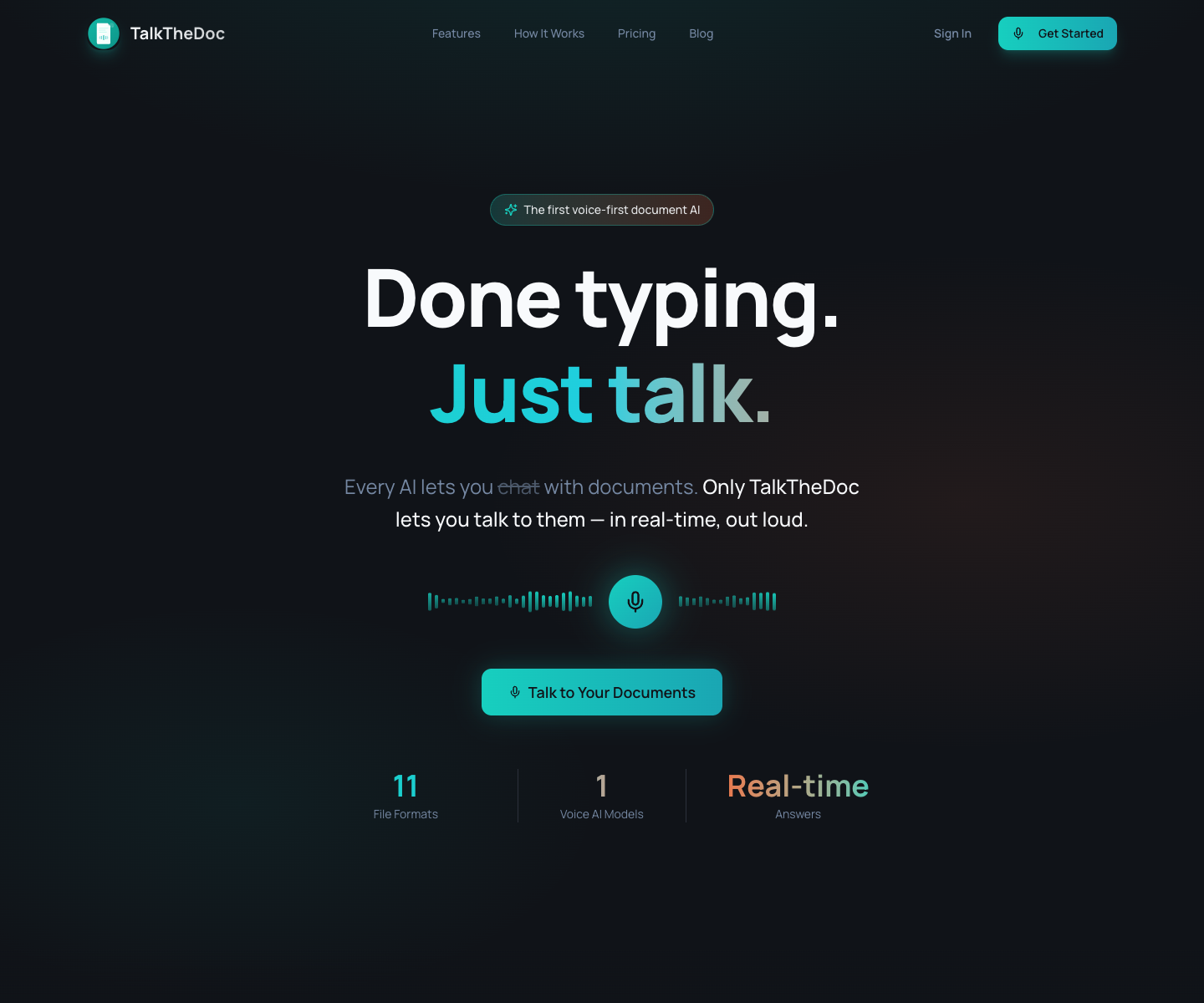 TalkTheDoc landing page screenshot