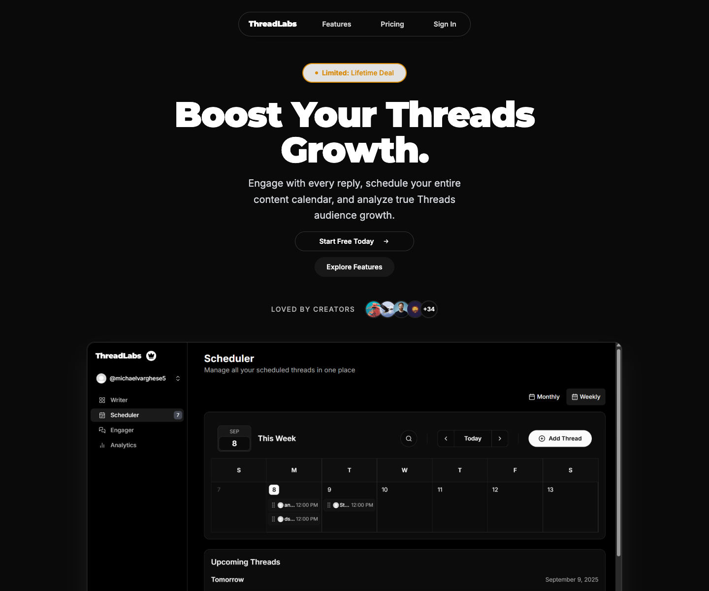 Threadlabs Incorporated landing page screenshot