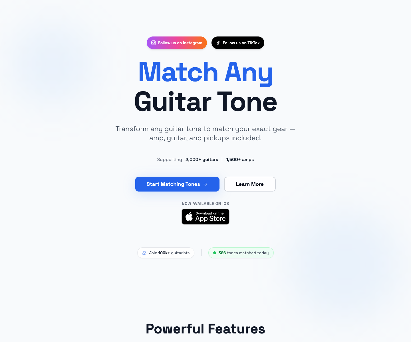 ToneAdapt landing page screenshot