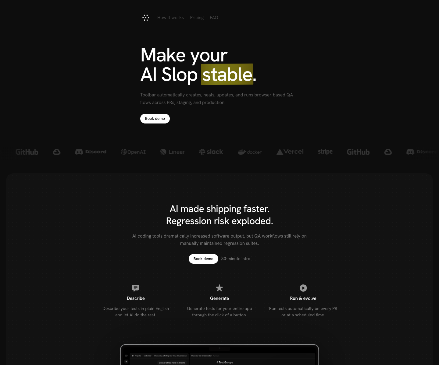 Toolbar landing page screenshot