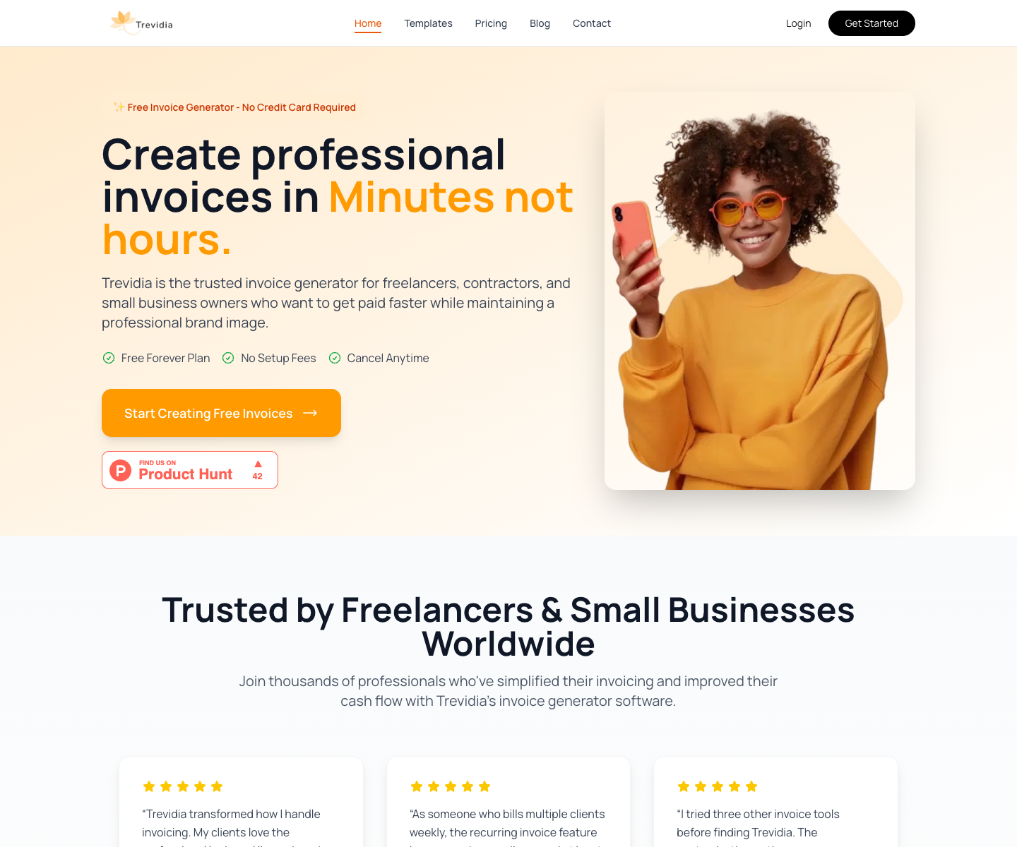 Trevidia Ltd landing page screenshot