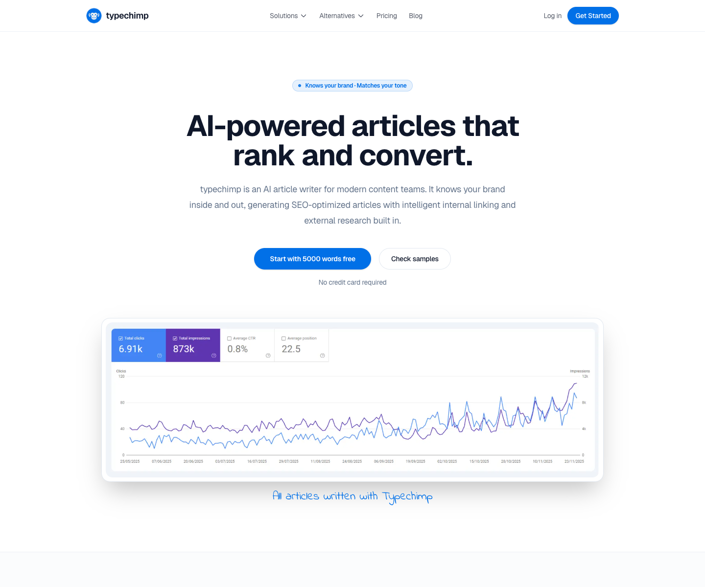 typechimp landing page screenshot