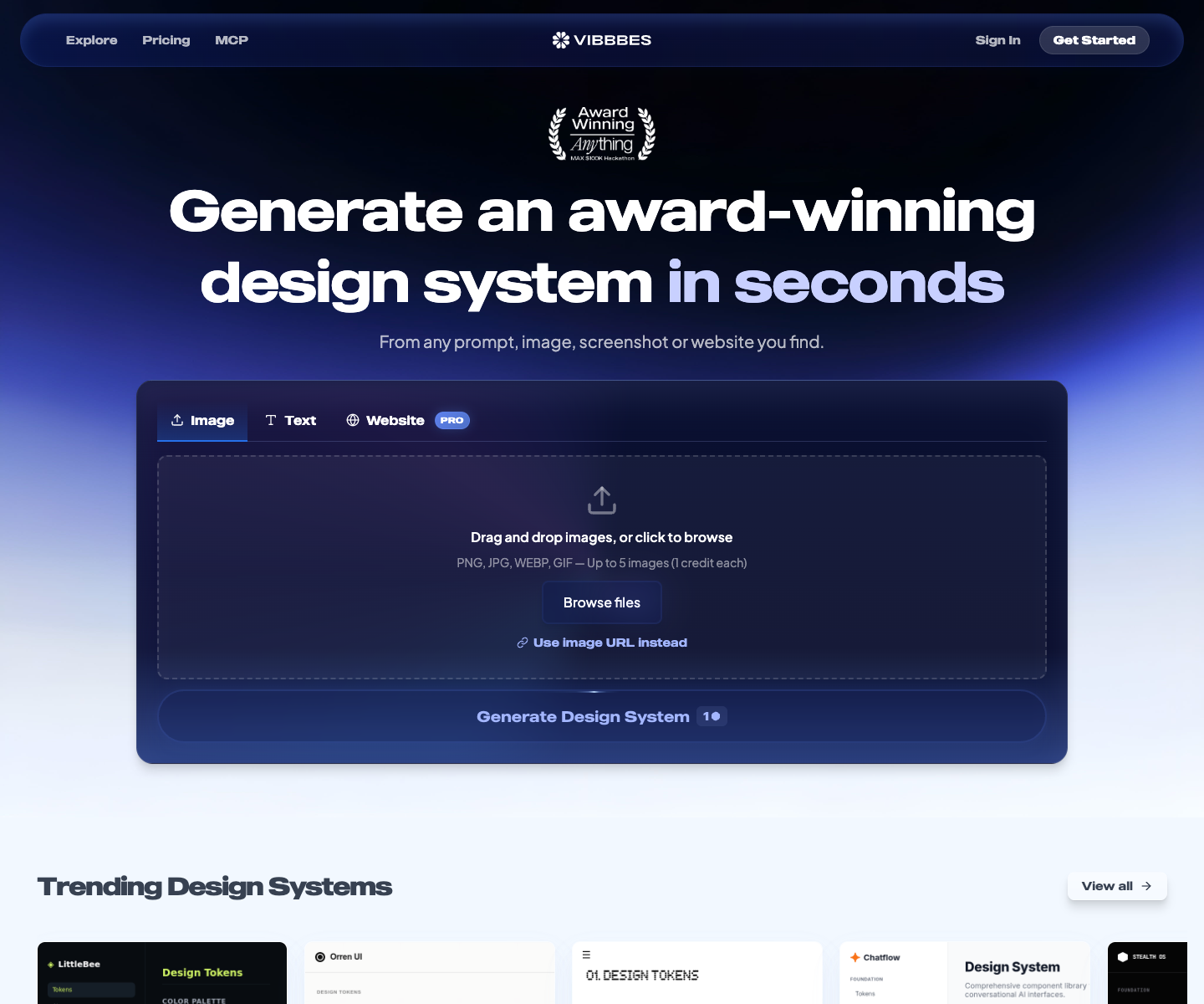 Vibbbes landing page screenshot