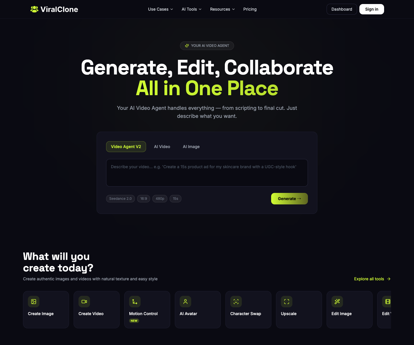 viralclone.click landing page screenshot