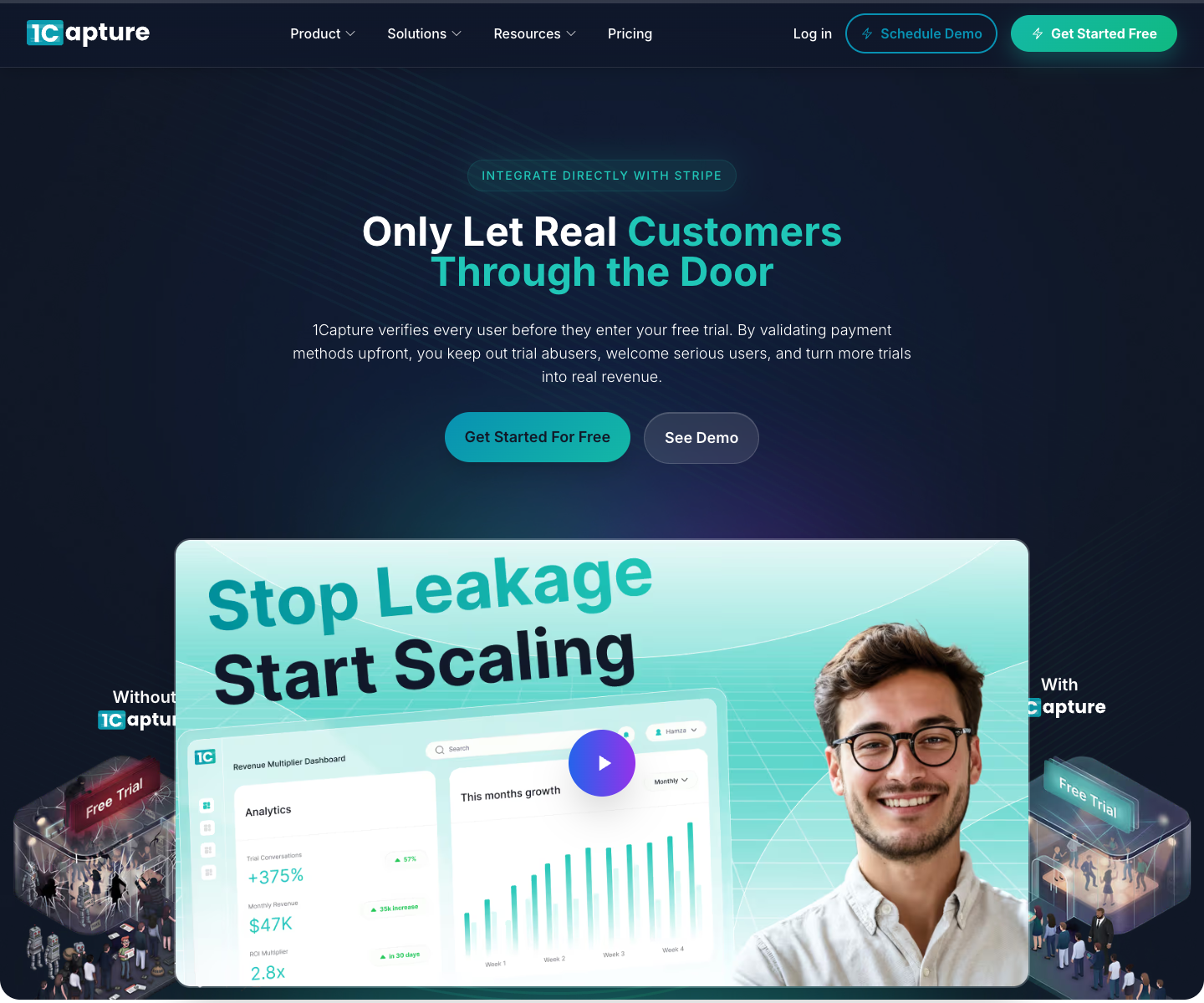 1Capture landing page screenshot
