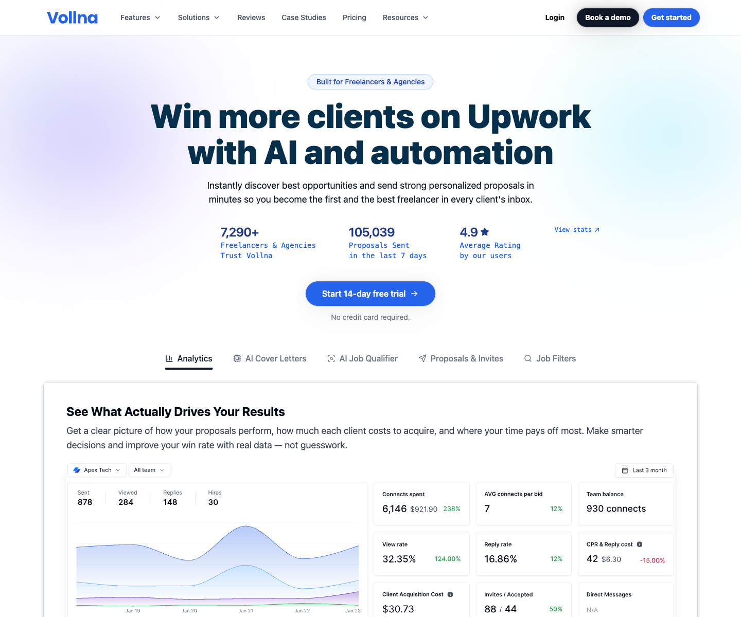 Vollna landing page screenshot