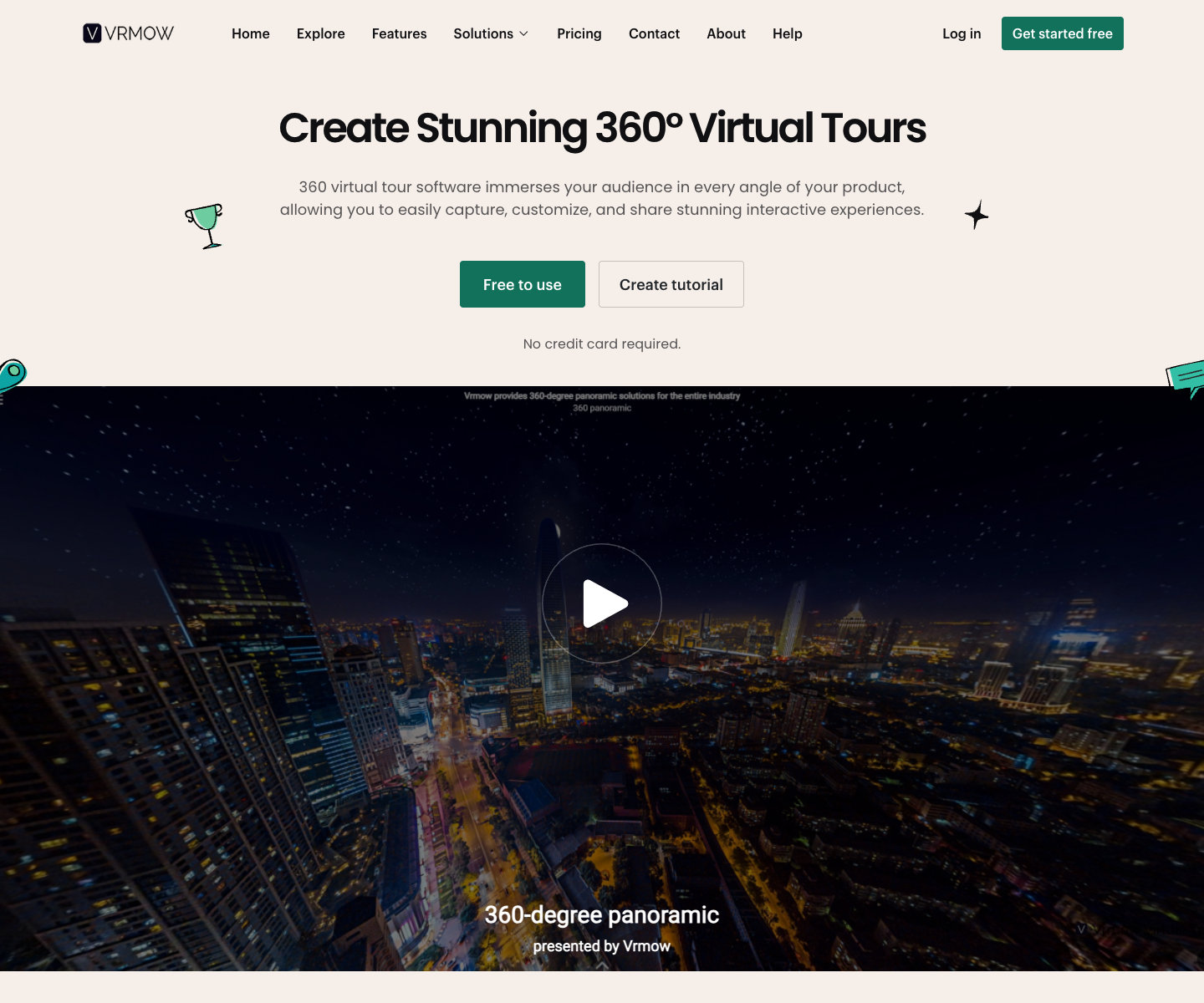 Vrmow landing page screenshot