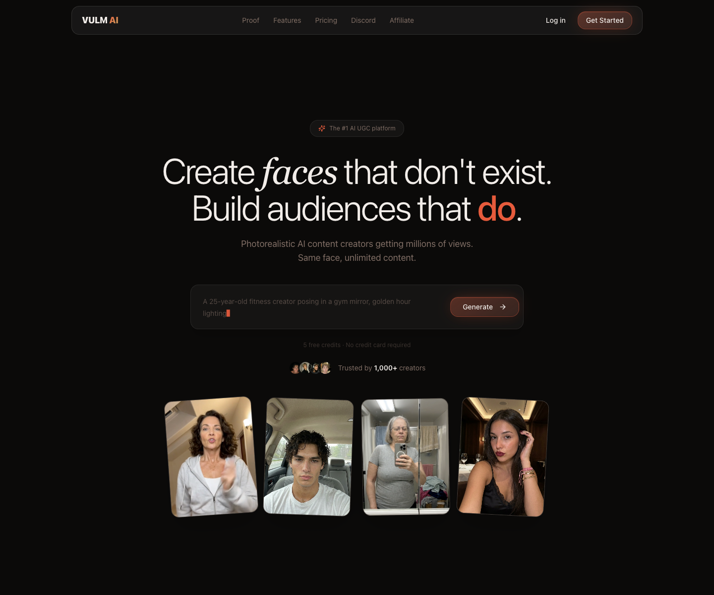 Vulm AI landing page screenshot
