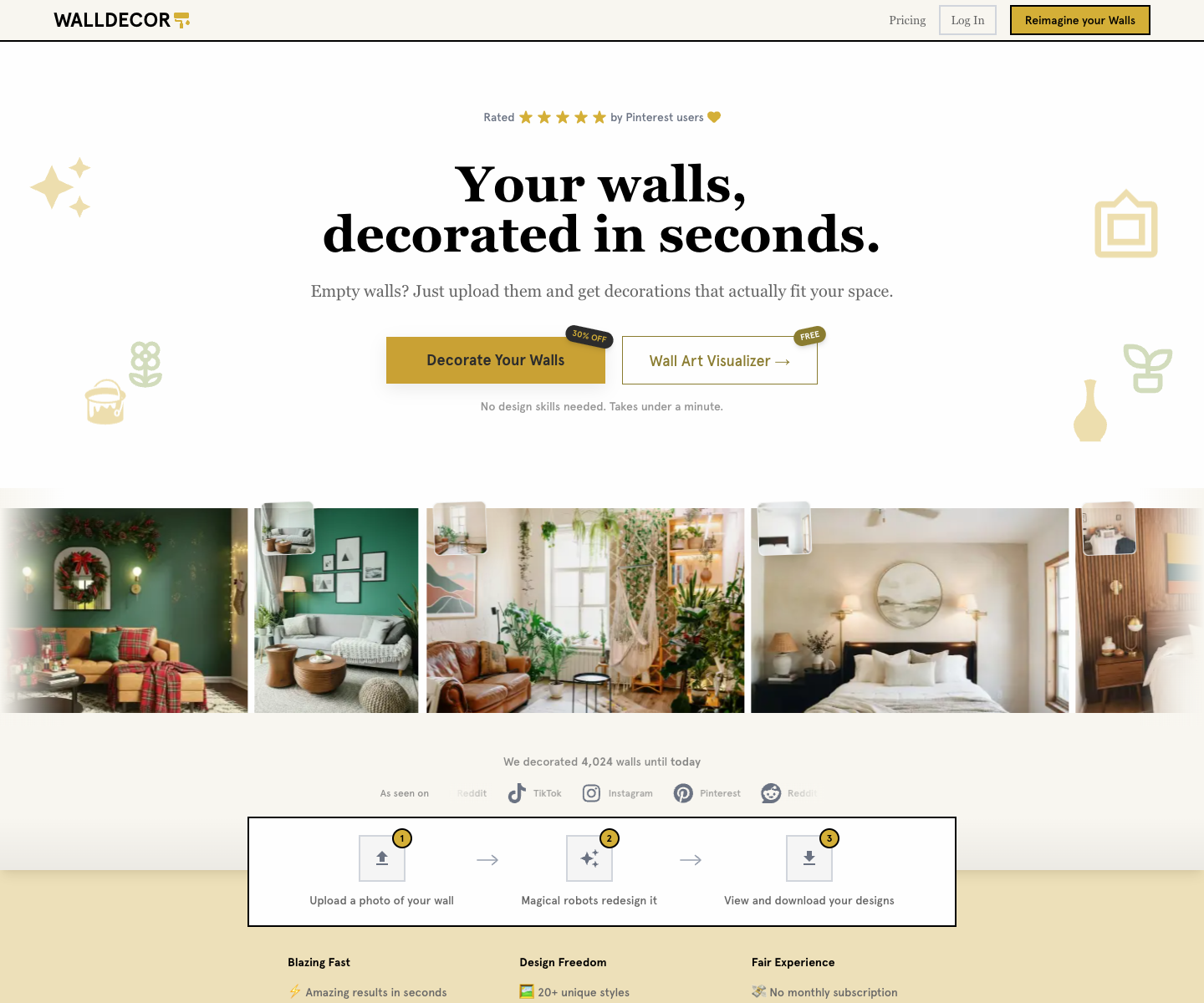 walldecor.io landing page screenshot