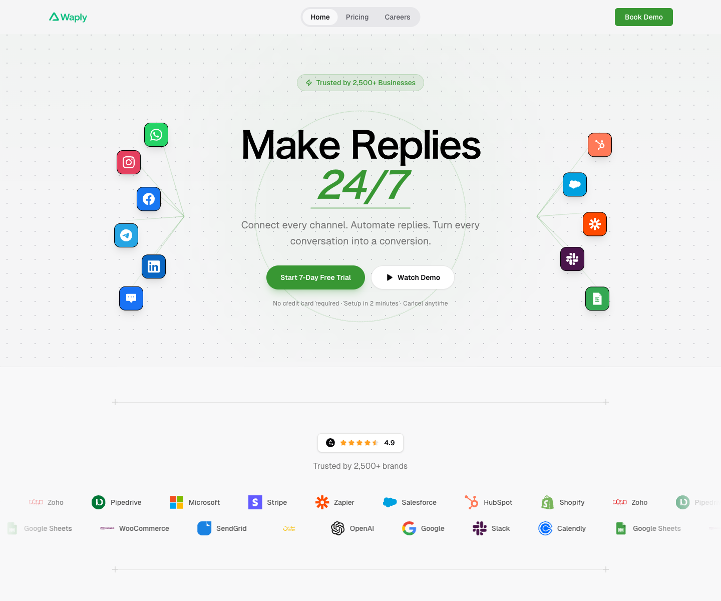 Waply, Inc. landing page screenshot