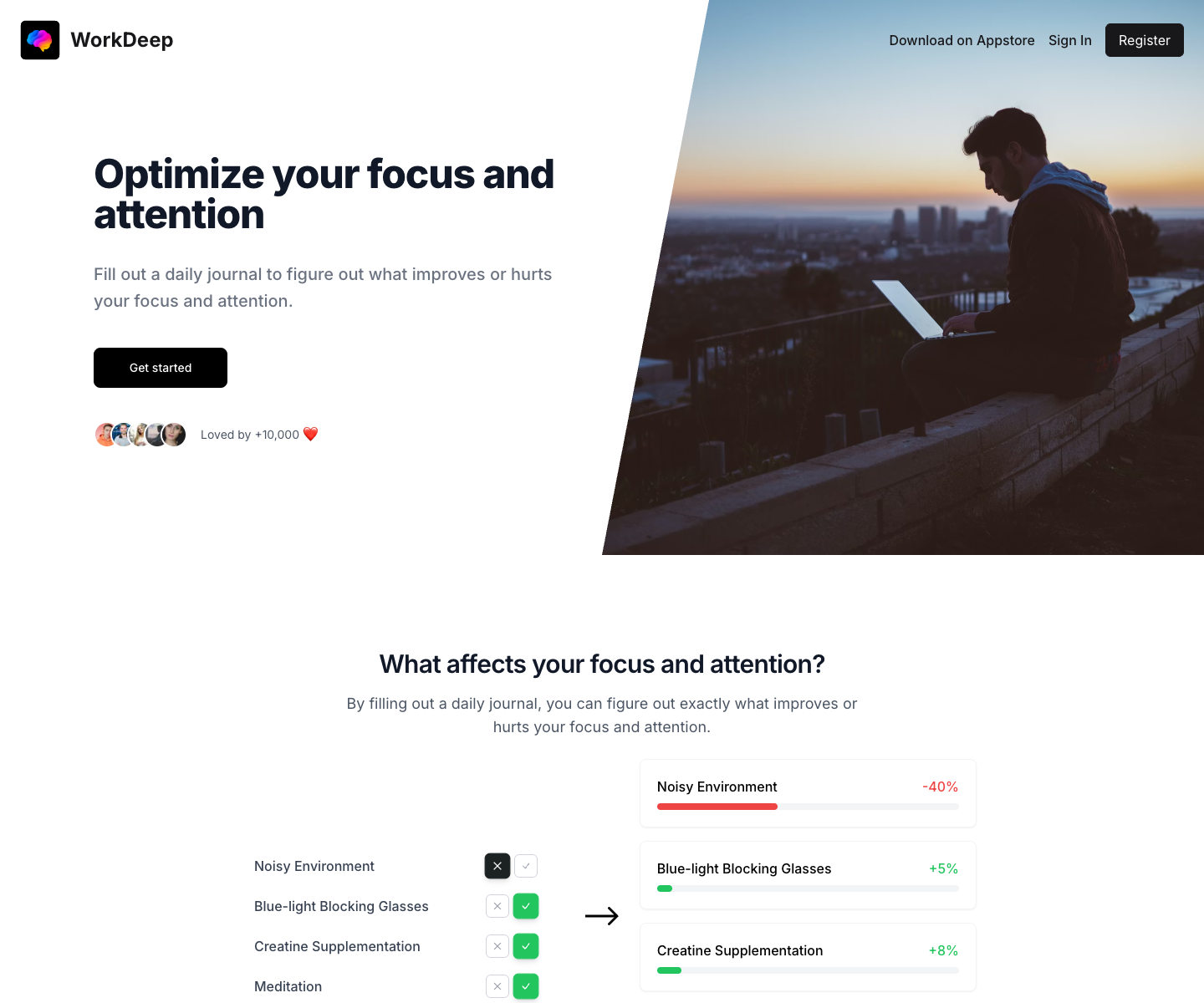 Workdeep landing page screenshot