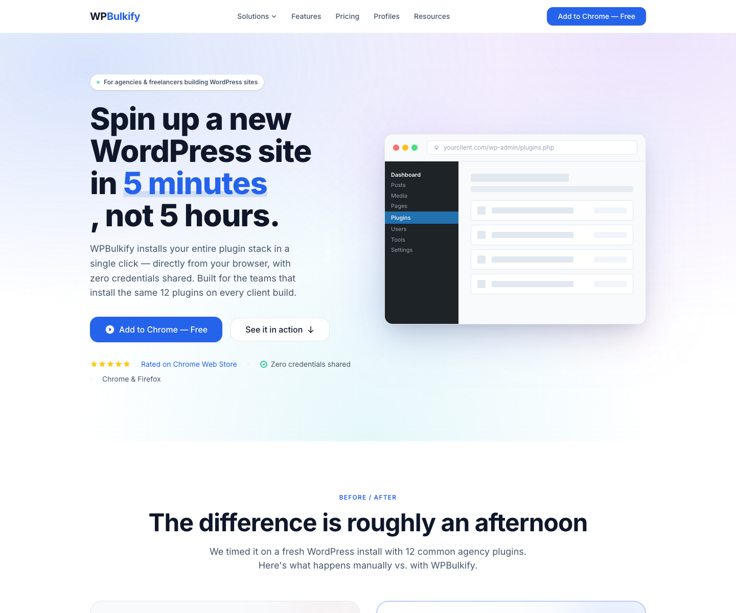 WPBulkify landing page screenshot