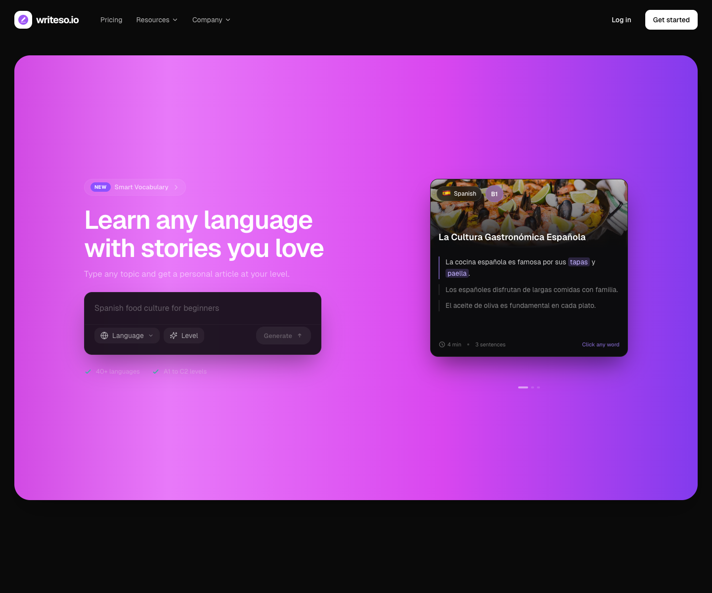 writeso.io landing page screenshot