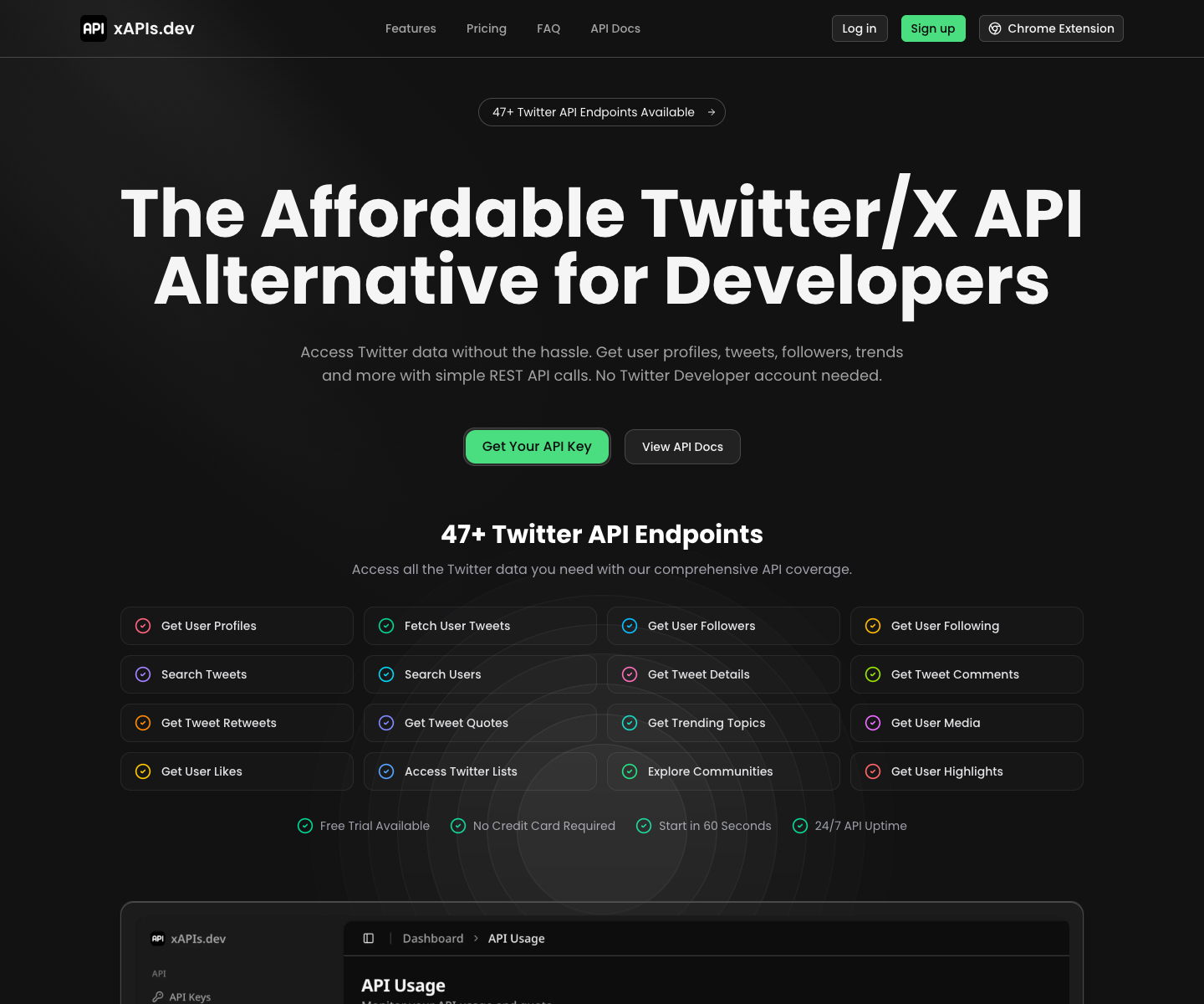 xAPIs.dev landing page screenshot