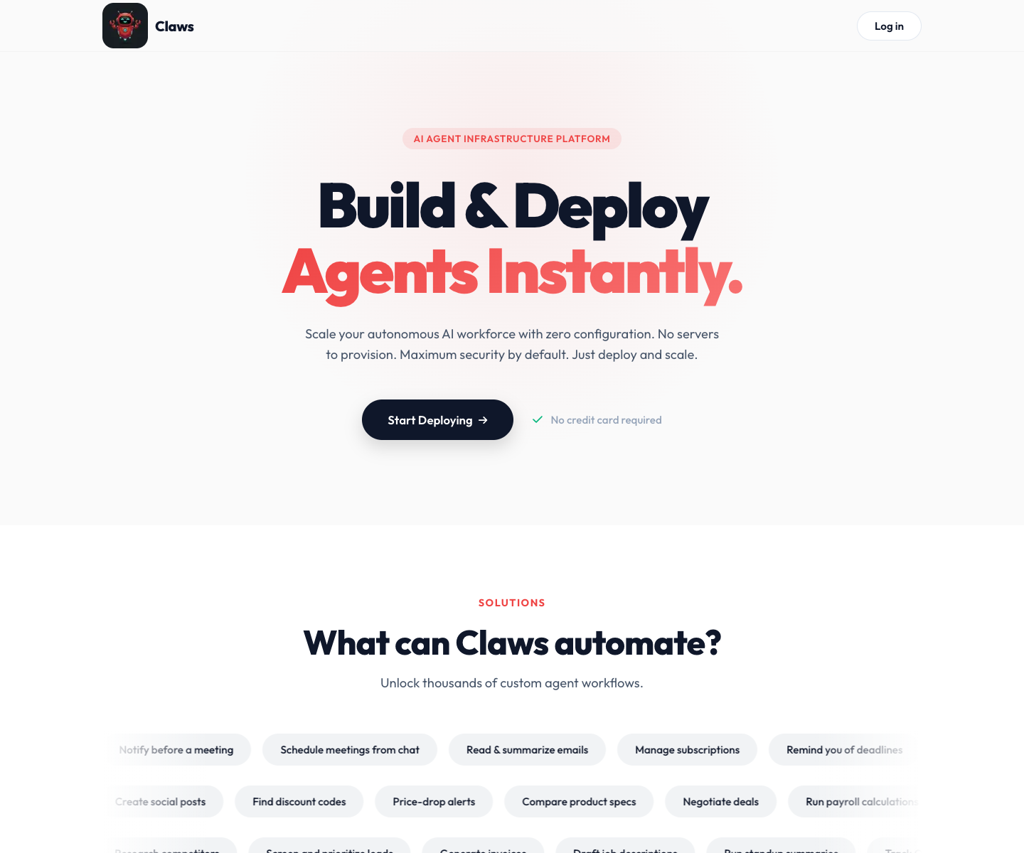 yourclaws landing page screenshot