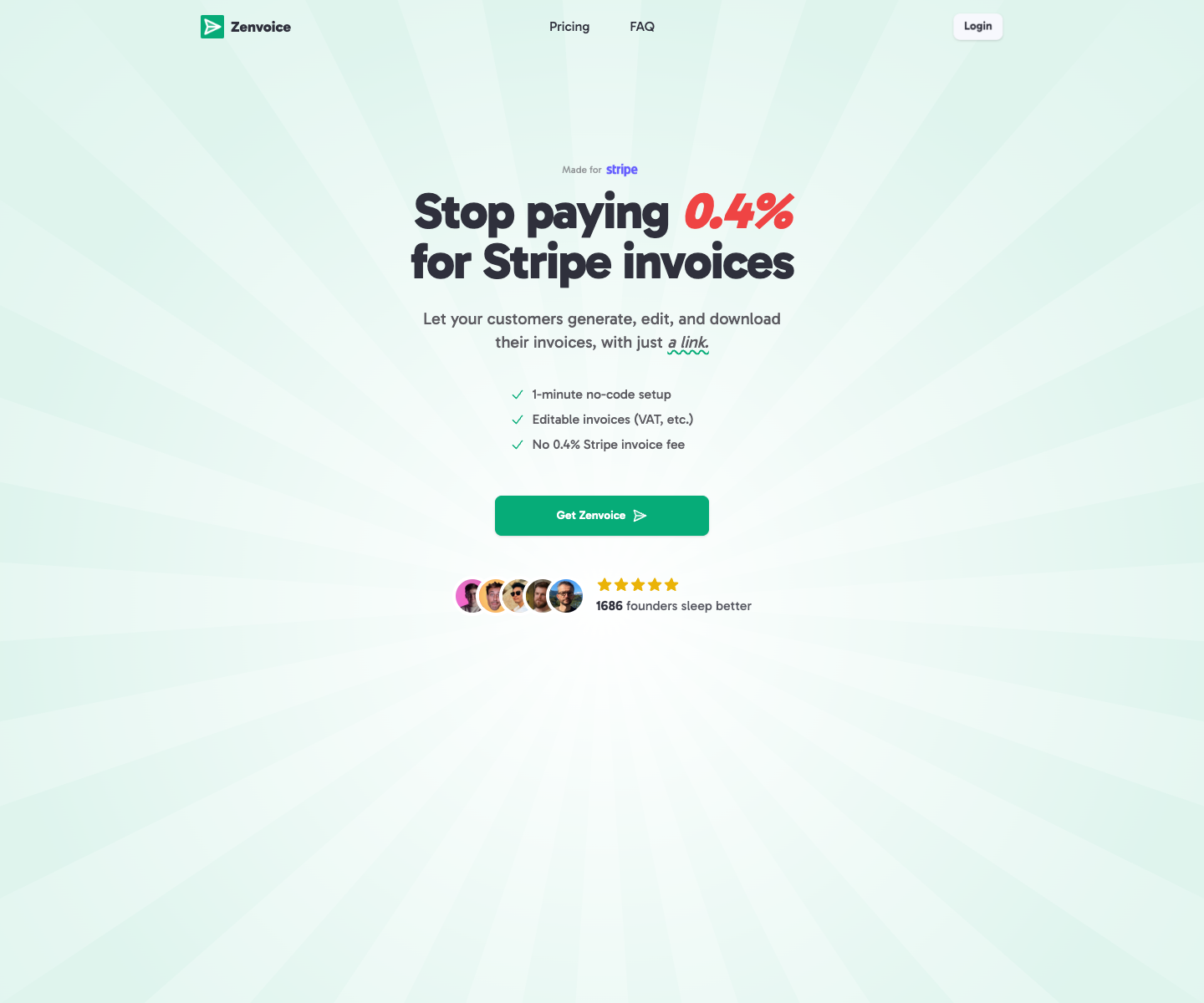 ZenVoice landing page screenshot